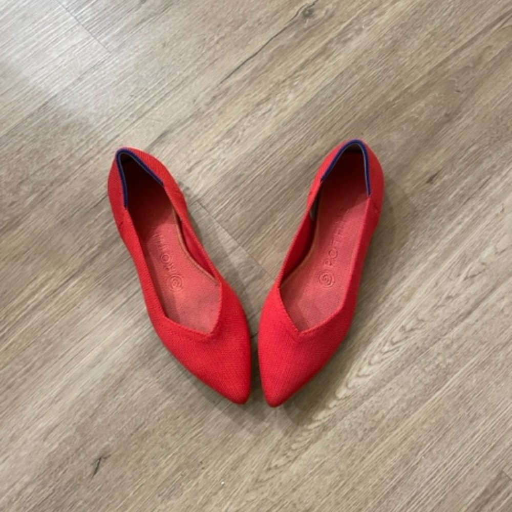Red "The Point" Rothy Shoes